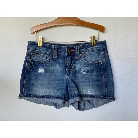 GAP | distressed blue denim jean shorts - Picture 3 of 13